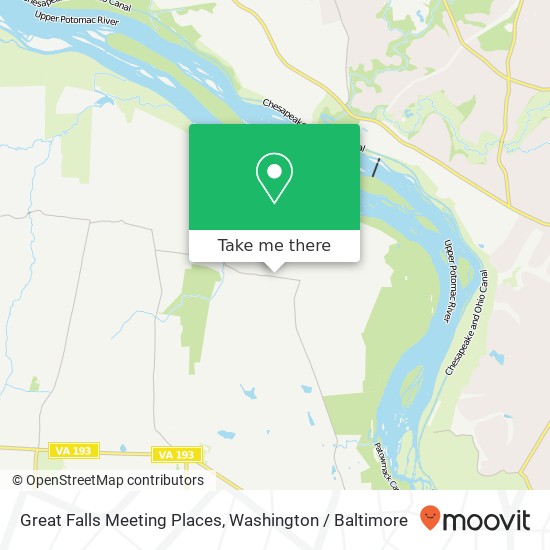 Great Falls Meeting Places map