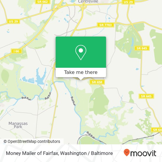 Mapa de Money Mailer of Fairfax