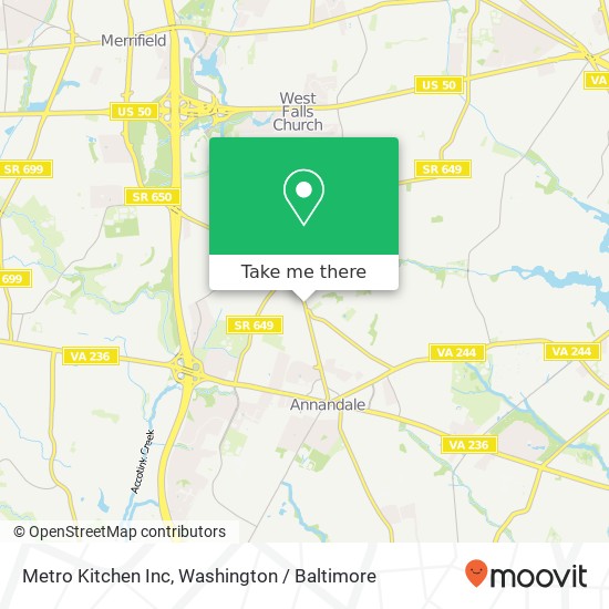 Mapa de Metro Kitchen Inc