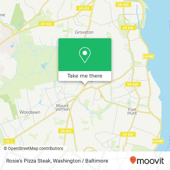 Rosie's Pizza Steak map