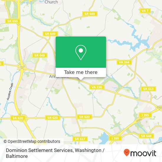 Mapa de Dominion Settlement Services