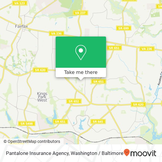 Mapa de Pantalone Insurance Agency