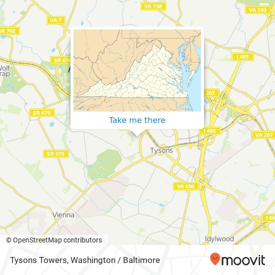 Tysons Towers map