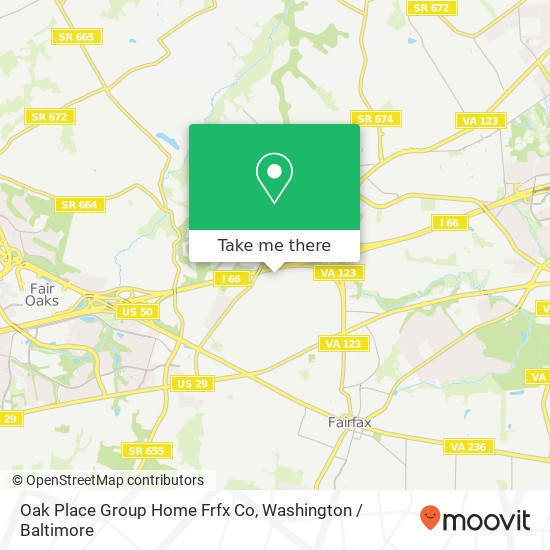 Mapa de Oak Place Group Home Frfx Co