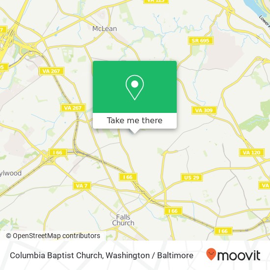 Columbia Baptist Church map