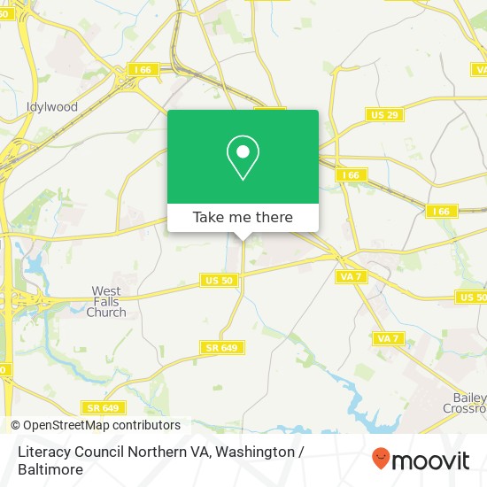 Mapa de Literacy Council Northern VA