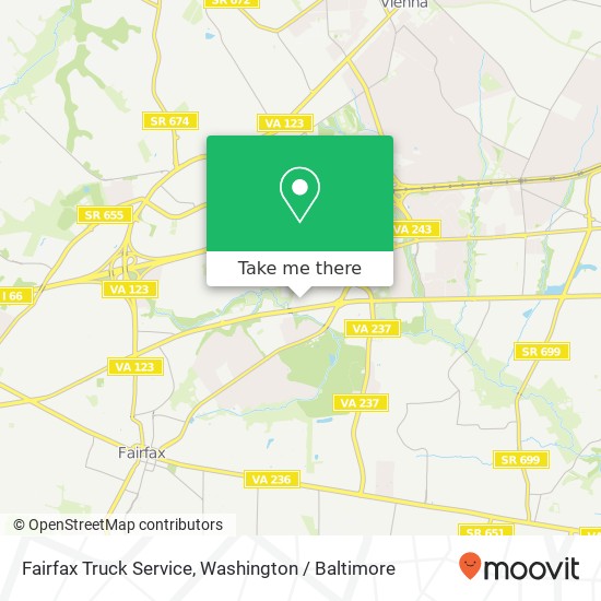 Fairfax Truck Service map