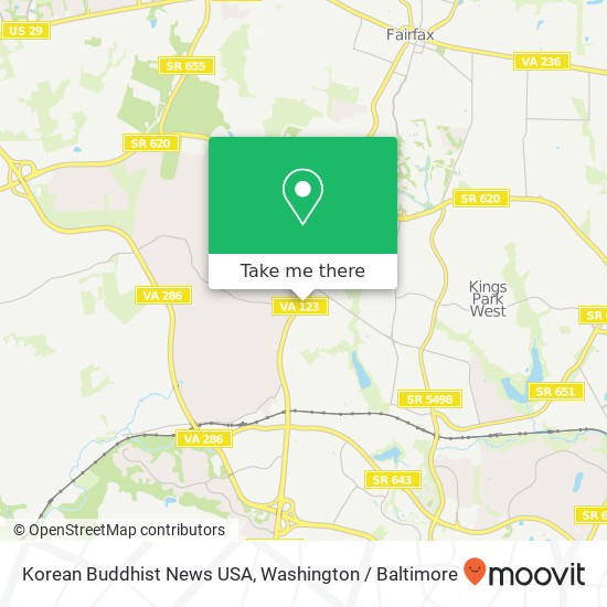 Mapa de Korean Buddhist News USA