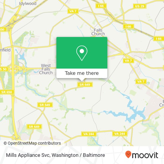 Mapa de Mills Appliance Svc