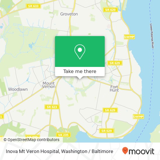 Inova Mt Veron Hospital map