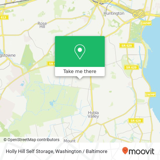 Mapa de Holly Hill Self Storage