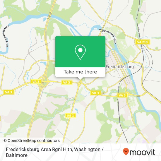 Fredericksburg Area Rgnl Hlth map