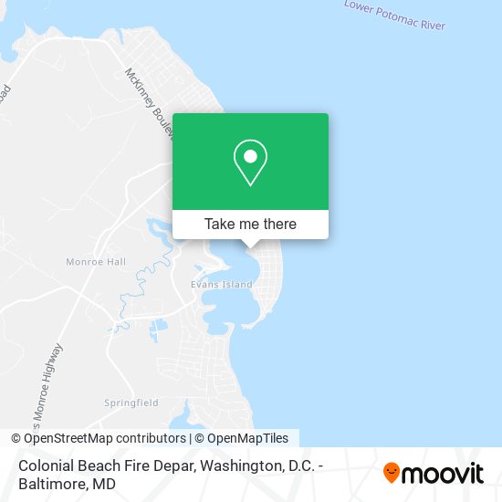 Colonial Beach Fire Depar map