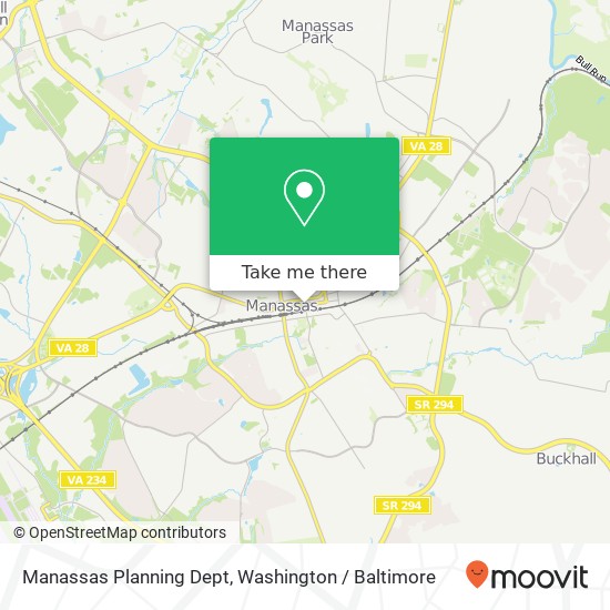 Mapa de Manassas Planning Dept