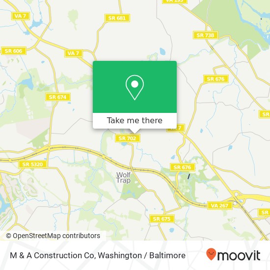 M & A Construction Co map