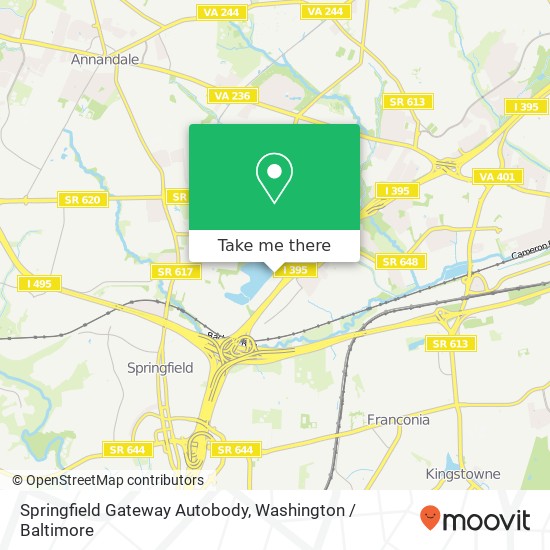 Mapa de Springfield Gateway Autobody