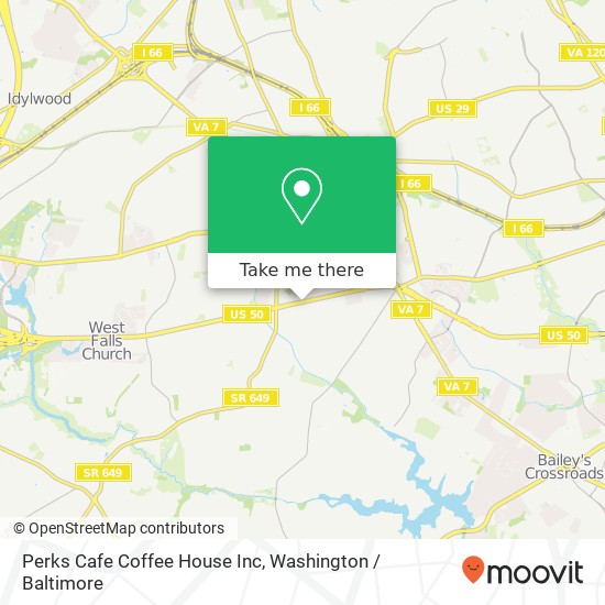 Mapa de Perks Cafe Coffee House Inc