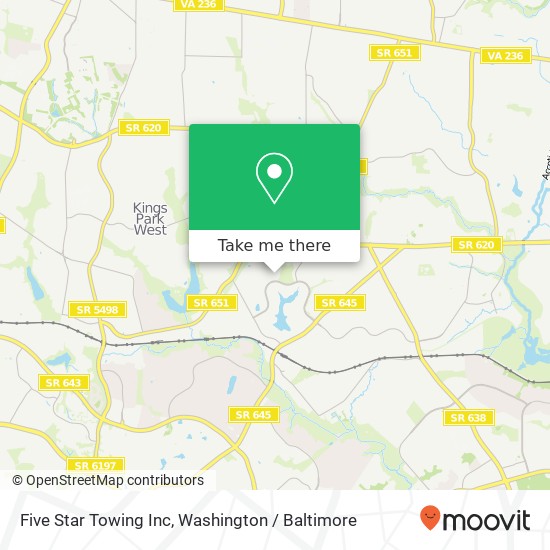 Mapa de Five Star Towing Inc
