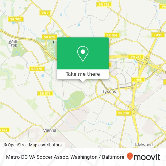 Metro DC VA Soccer Assoc map