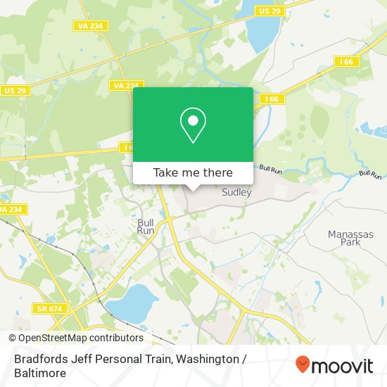 Bradfords Jeff Personal Train map