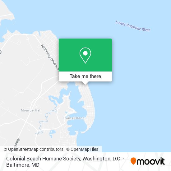 Colonial Beach Humane Society map