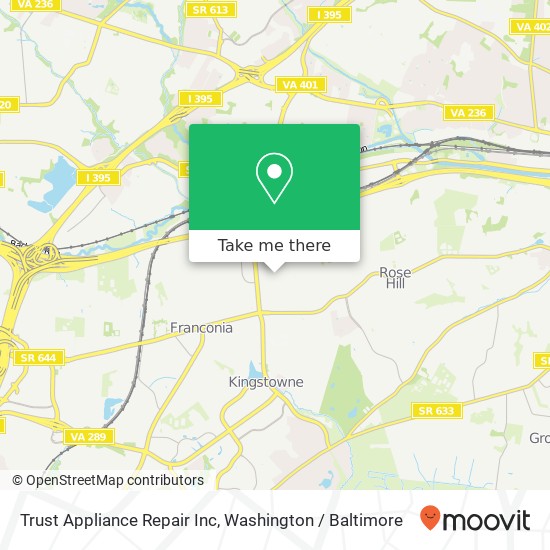 Mapa de Trust Appliance Repair Inc