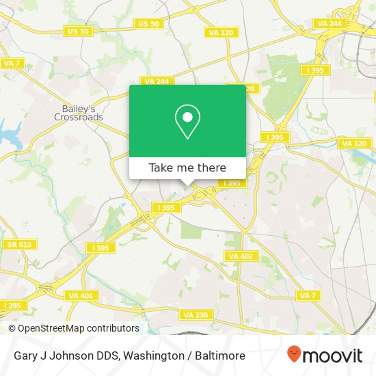 Gary J Johnson DDS map