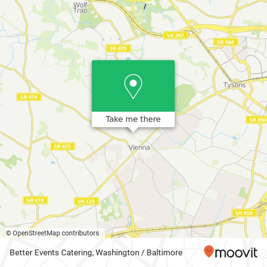 Better Events Catering map