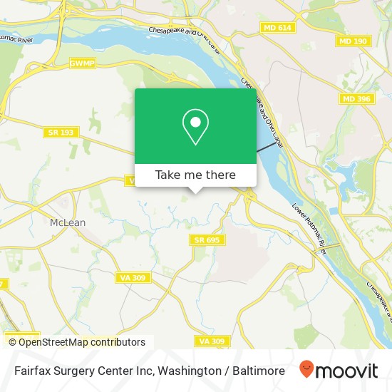 Fairfax Surgery Center Inc map