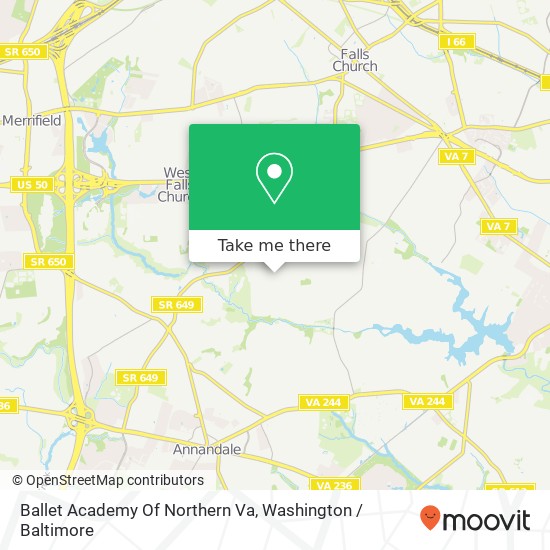 Mapa de Ballet Academy Of Northern Va