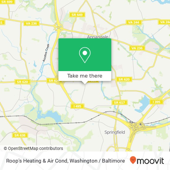 Roop's Heating & Air Cond map