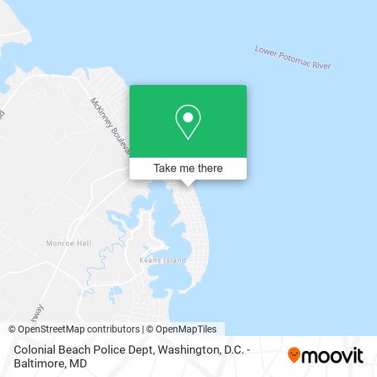 Colonial Beach Police Dept map