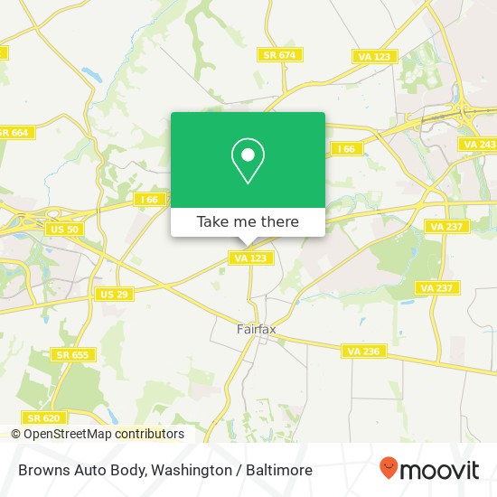 Mapa de Browns Auto Body