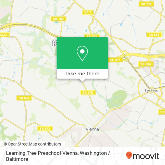 Mapa de Learning Tree Preschool-Vienna