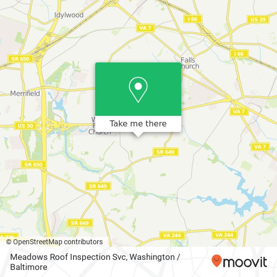 Meadows Roof Inspection Svc map