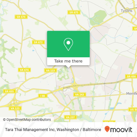 Tara Thai Management Inc map