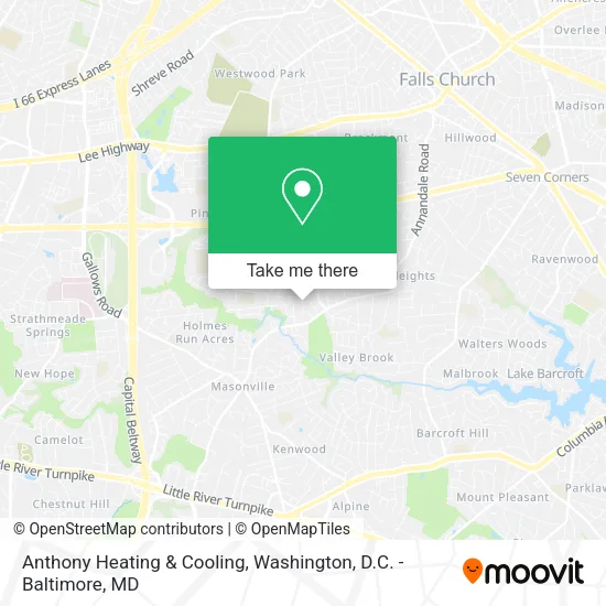 Mapa de Anthony Heating & Cooling
