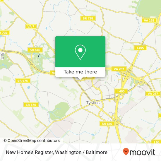 Mapa de New Home's Register