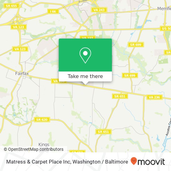 Mapa de Matress & Carpet Place Inc