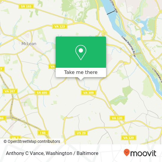 Anthony C Vance map