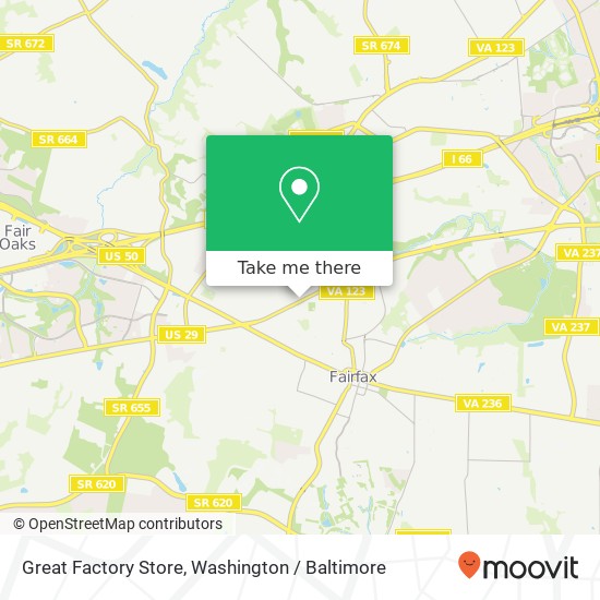 Mapa de Great Factory Store