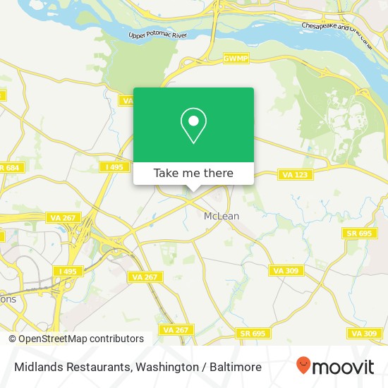 Mapa de Midlands Restaurants