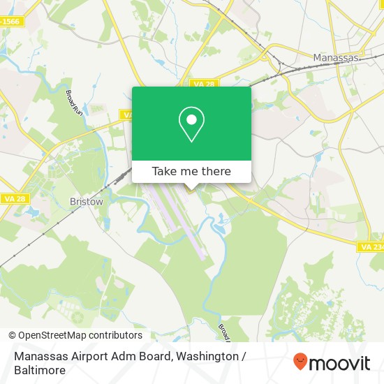 Manassas Airport Adm Board map