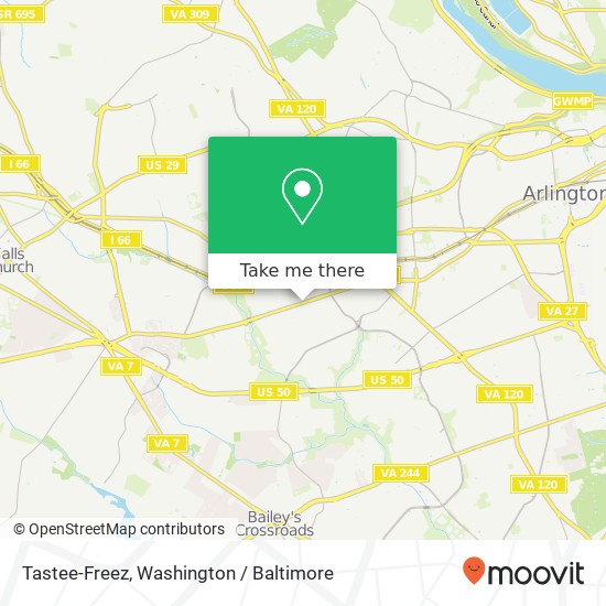 Tastee-Freez map