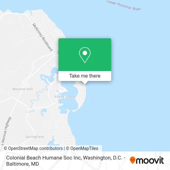 Colonial Beach Humane Soc Inc map