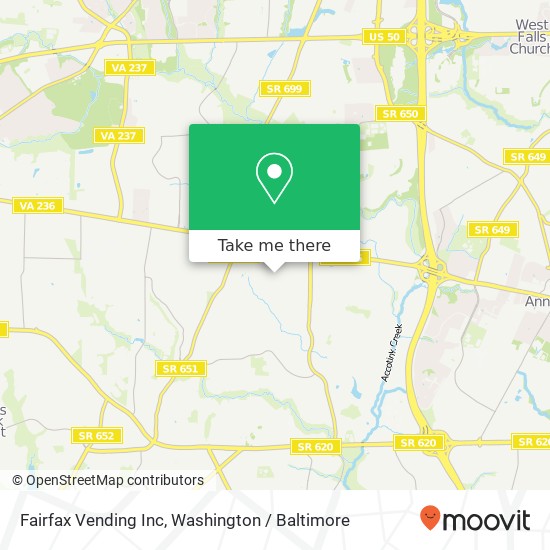 Fairfax Vending Inc map