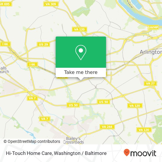 Mapa de Hi-Touch Home Care