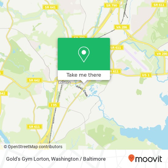 Gold's Gym Lorton map