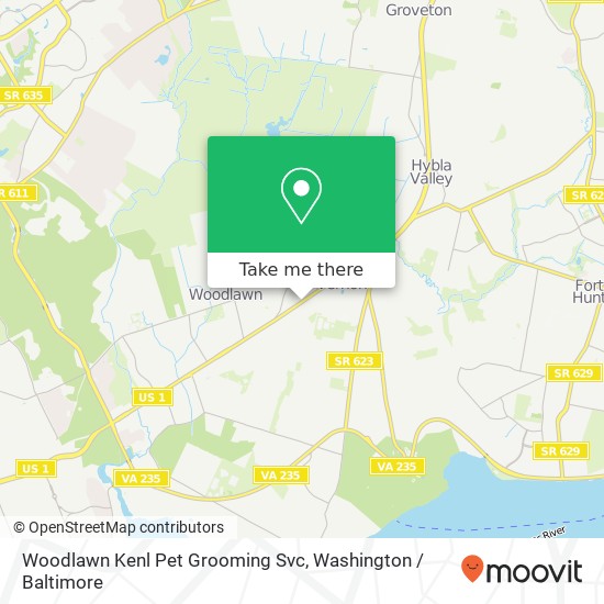 Woodlawn Kenl Pet Grooming Svc map
