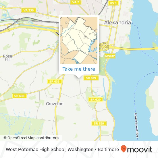 West Potomac High School map